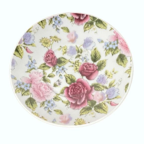 El Ganador Porcelain Floral 2 oz Demitasse Cup Saucer Pink Roses Small 2" Tall - Picture 7 of 13